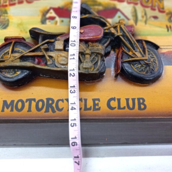 Harley-Davidson "Motorcycle Club" 3D Wooden Wall Plaque/ Hanging Man-cave 24X16 - Picture 7 of 16